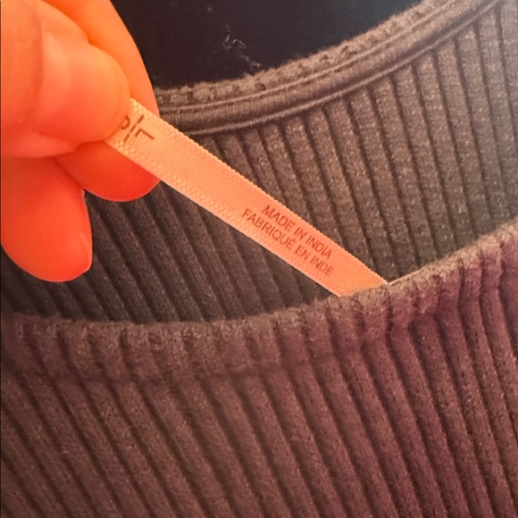 Free People Earth Angel Black rib knit swiss dot lace  Maxi Dress size L - Picture 15 of 17